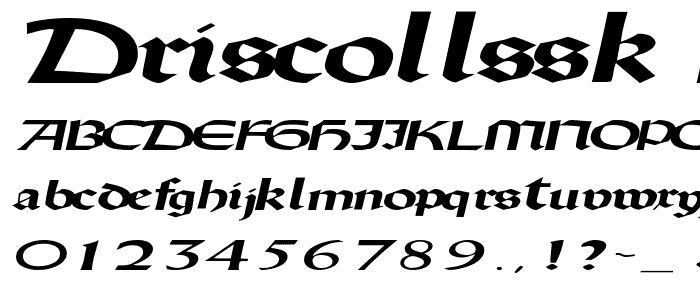 DriscollSSK BoldItalic font